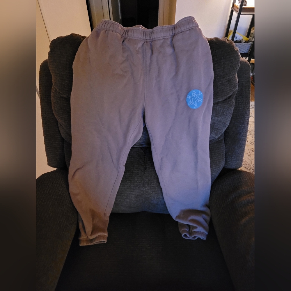 Pink Sweatpants with Blue Logo